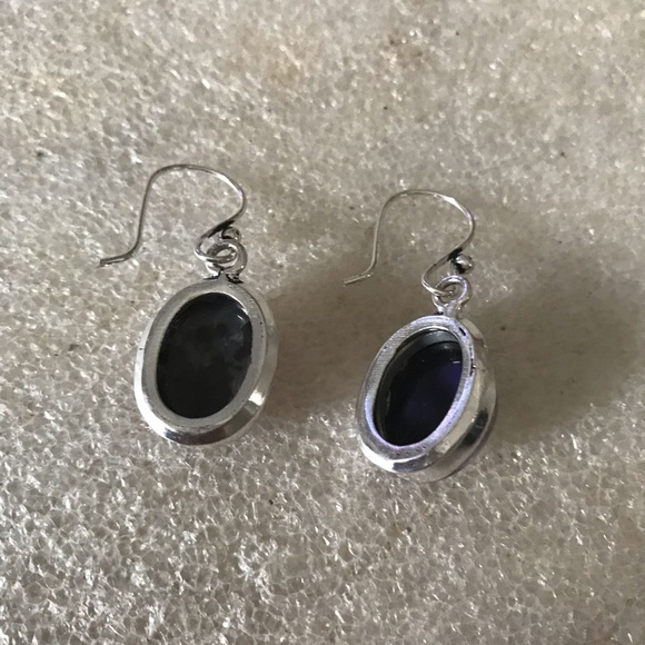 Elegant Silver and Australian opaline Dangle Earrings - Picture 4 of 4